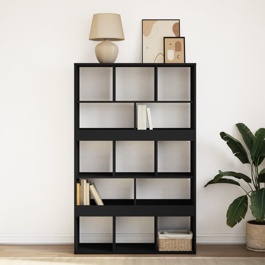 Boekenkast 100x33x156,5 cm bewerkt hout zwart
