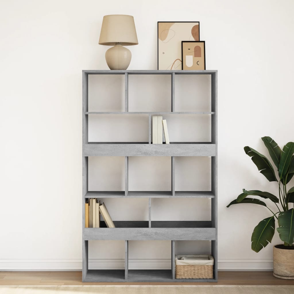 Boekenkast 100x33x156,5 cm bewerkt hout betongrijs