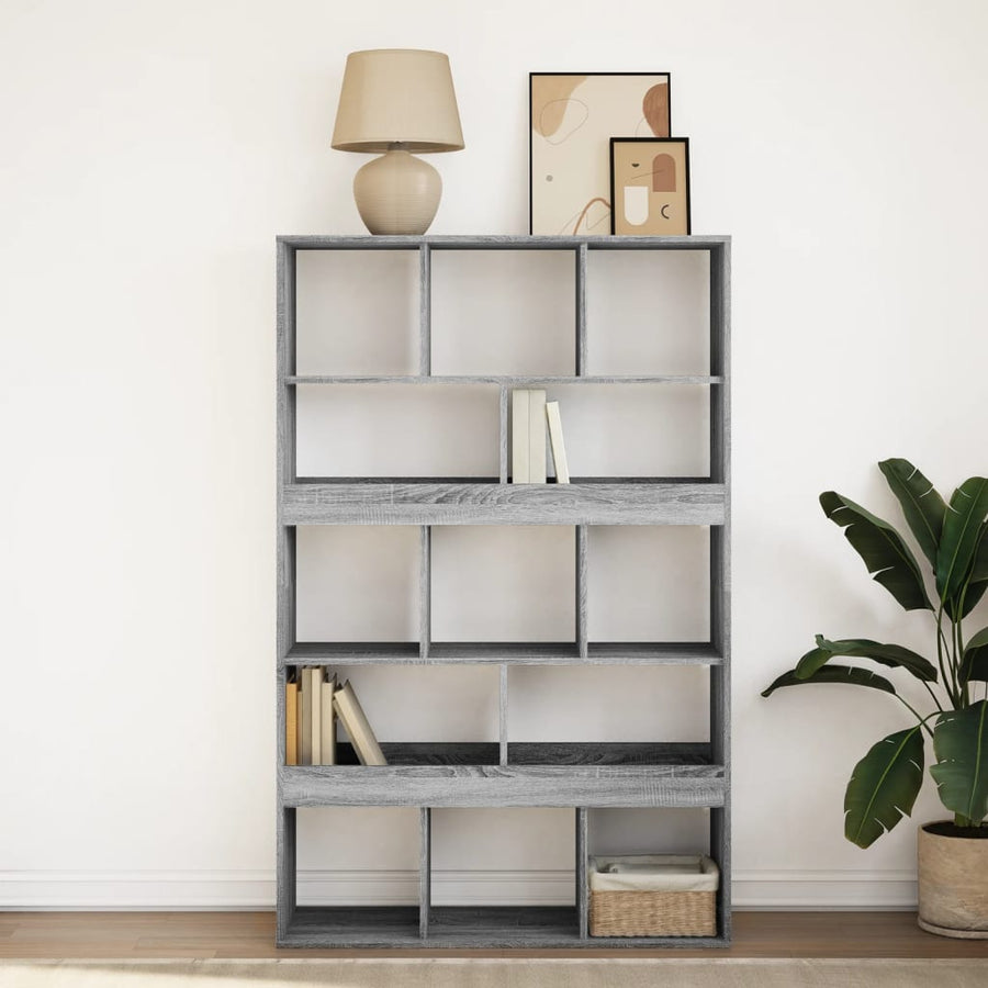 Boekenkast 100x33x156,5 cm bewerkt hout grijs sonoma eikenkleur