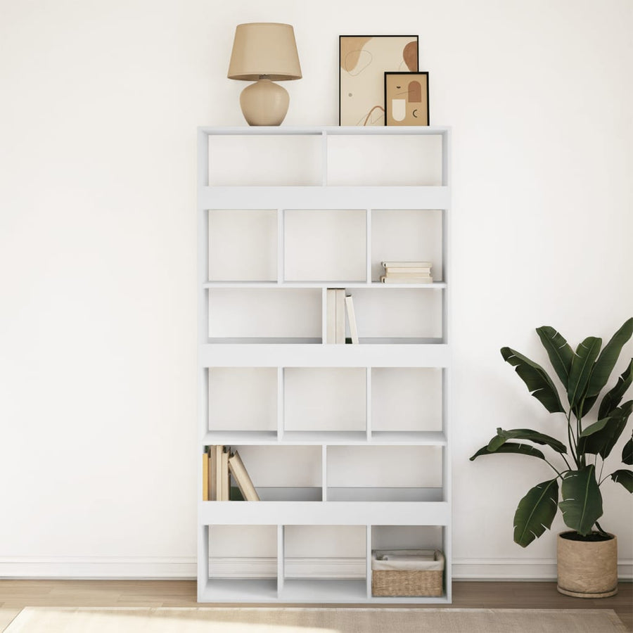 Boekenkast 100x33x187,5 cm bewerkt hout wit