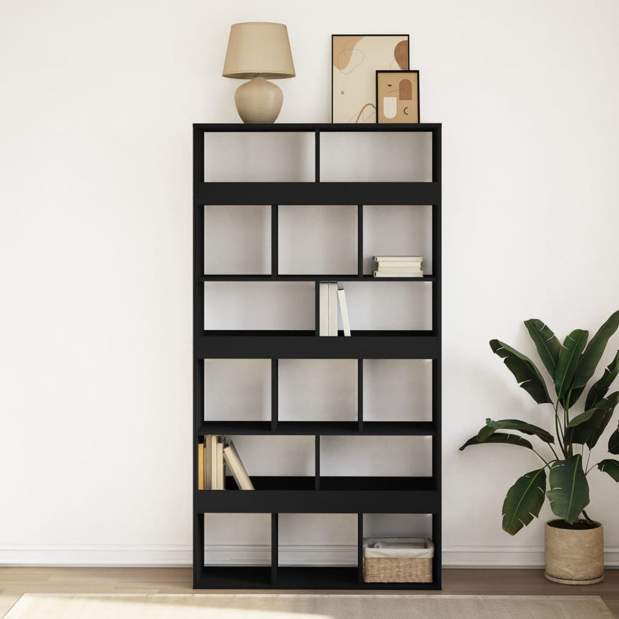 Boekenkast 100x33x187,5 cm bewerkt hout zwart