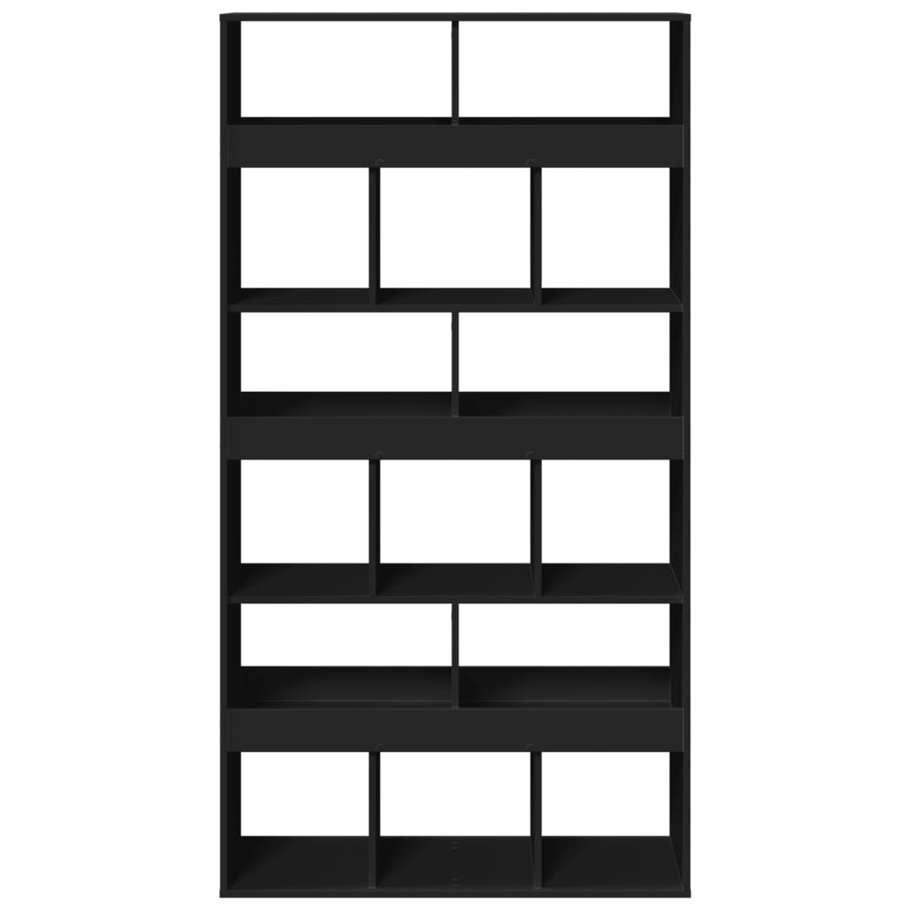 Boekenkast 100x33x187,5 cm bewerkt hout zwart