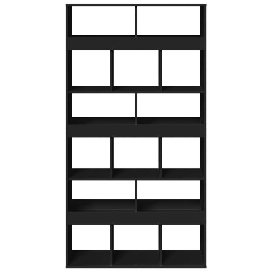 Boekenkast 100x33x187,5 cm bewerkt hout zwart