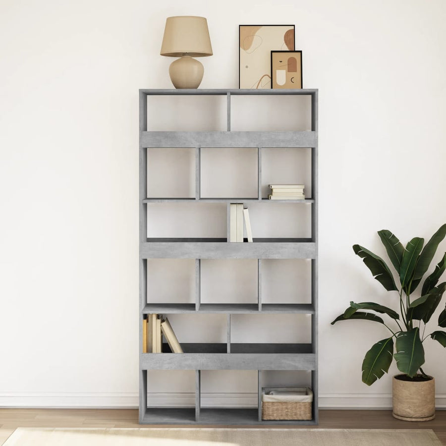 Boekenkast 100x33x187,5 cm bewerkt hout betongrijs
