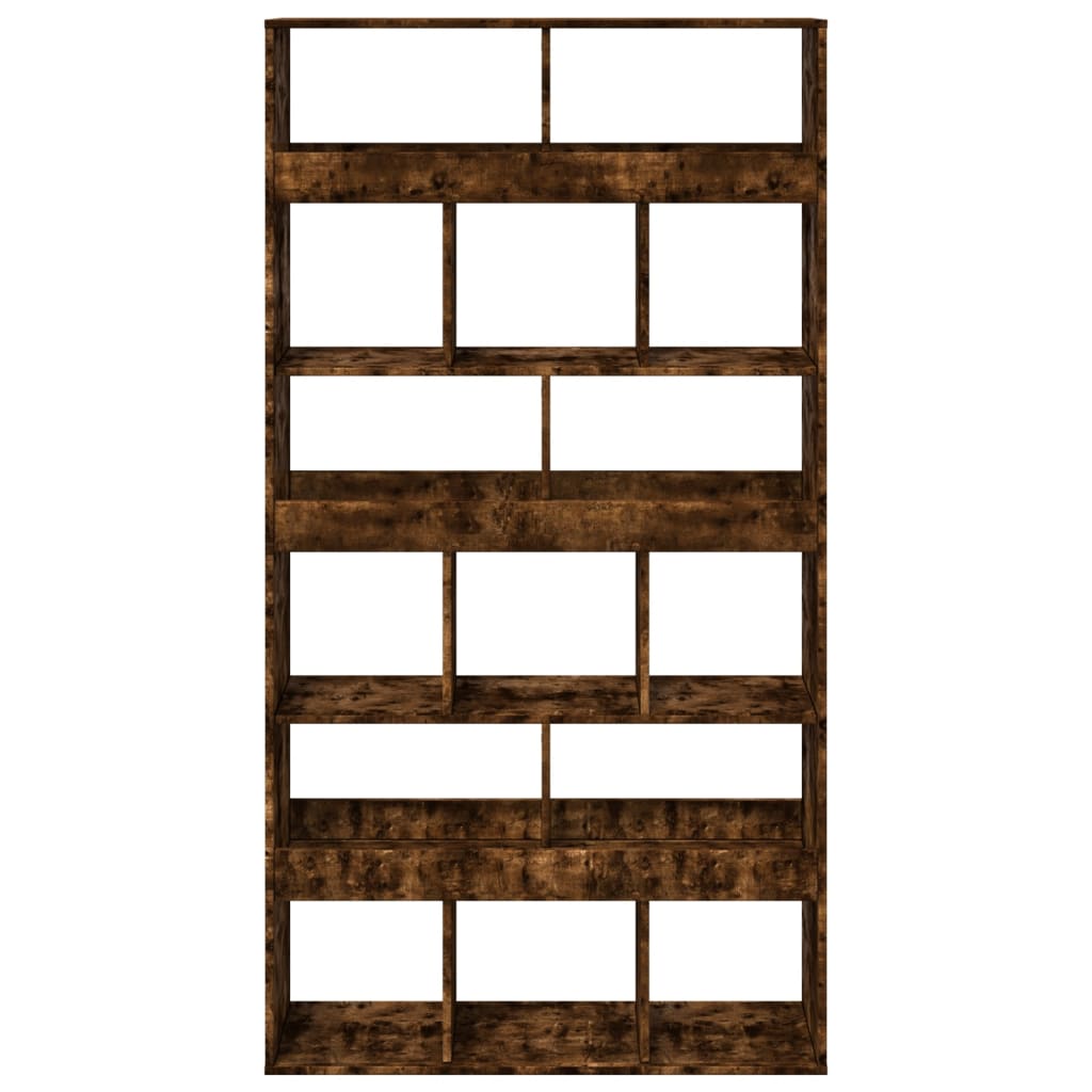 Boekenkast 100x33x187,5 cm bewerkt hout gerookt eikenkleurig