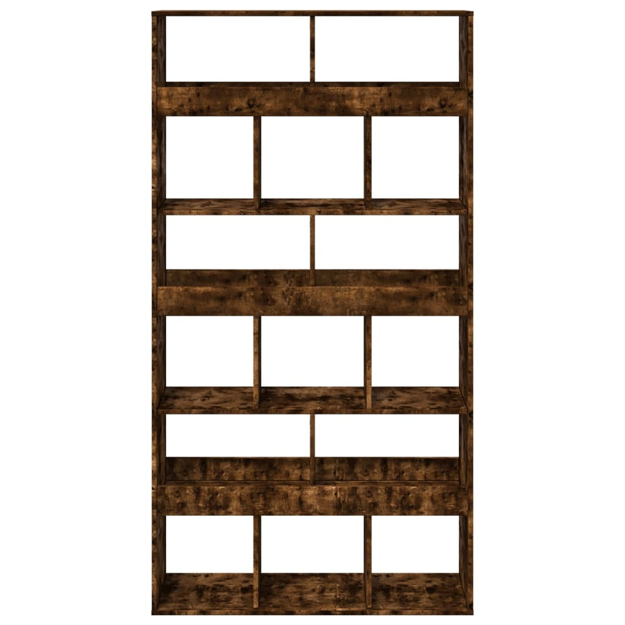 Boekenkast 100x33x187,5 cm bewerkt hout gerookt eikenkleurig