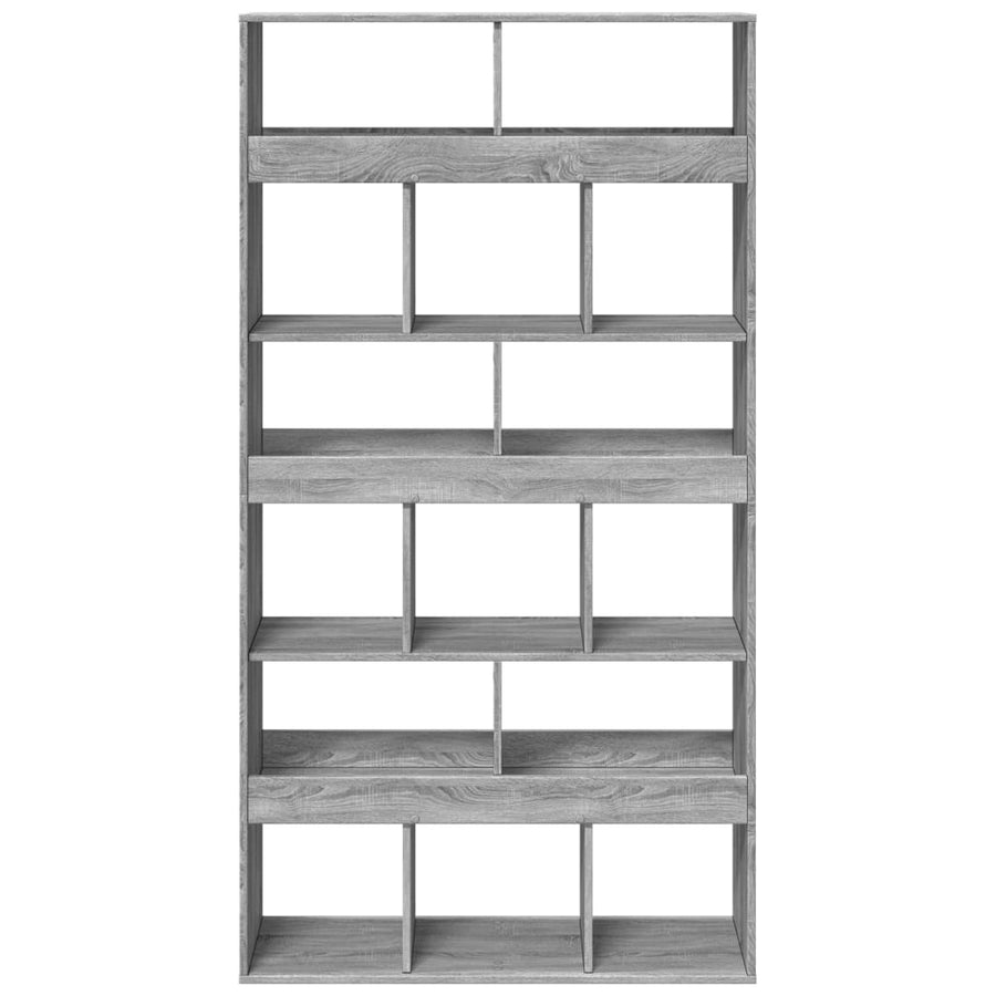 Boekenkast 100x33x187,5 cm bewerkt hout grijs sonoma eikenkleur