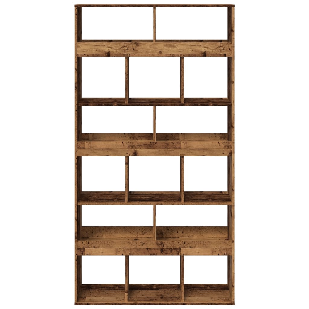Boekenkast 100x33x187,5 cm bewerkt hout oud houtkleurig