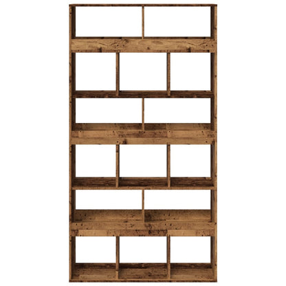 Boekenkast 100x33x187,5 cm bewerkt hout oud houtkleurig