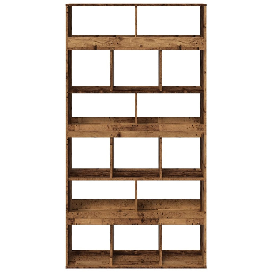 Boekenkast 100x33x187,5 cm bewerkt hout oud houtkleurig