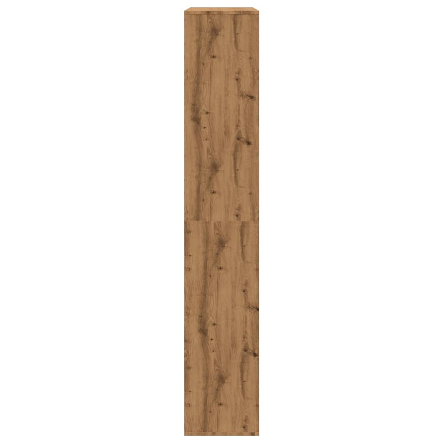 Boekenkast 100x33x187,5 cm bewerkt hout artisanaal eikenkleurig