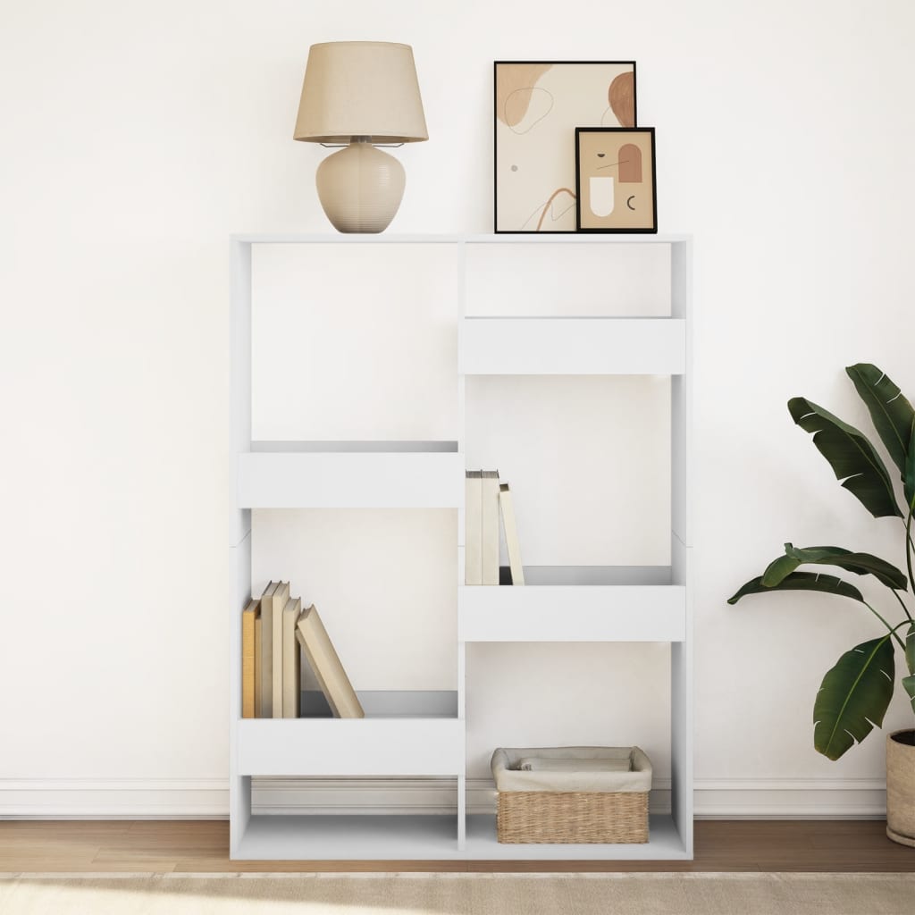 Boekenkast 100x33x135 cm bewerkt hout wit