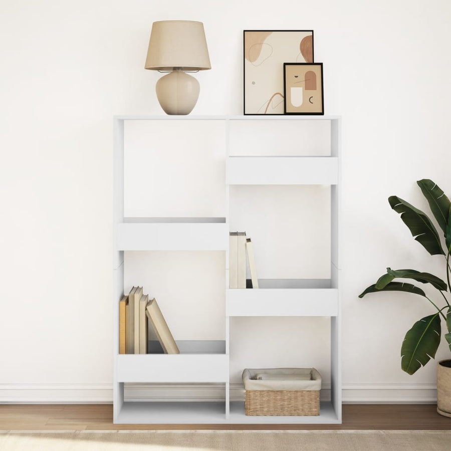 Boekenkast 100x33x135 cm bewerkt hout wit