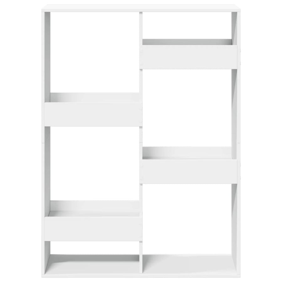 Boekenkast 100x33x135 cm bewerkt hout wit