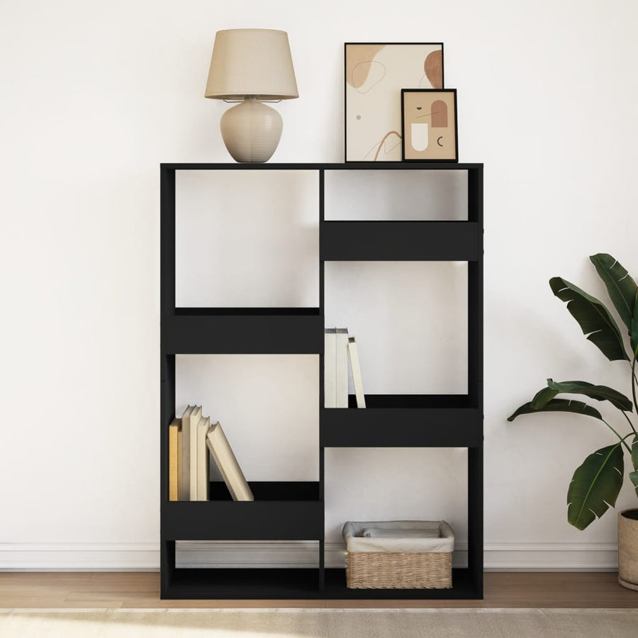 Boekenkast 100x33x135 cm bewerkt hout zwart