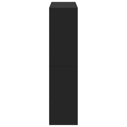 Boekenkast 100x33x135 cm bewerkt hout zwart