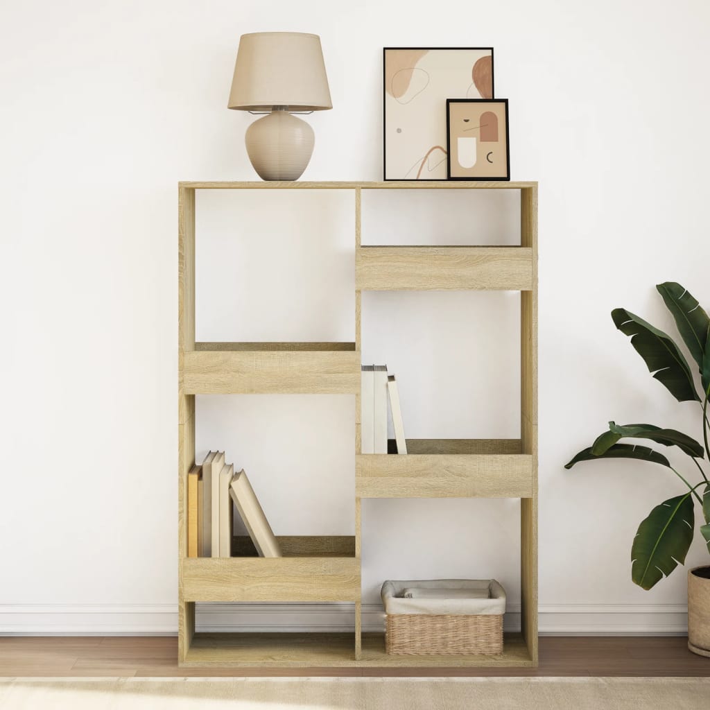 Boekenkast 100x33x135 cm bewerkt hout sonoma eikenkleurig