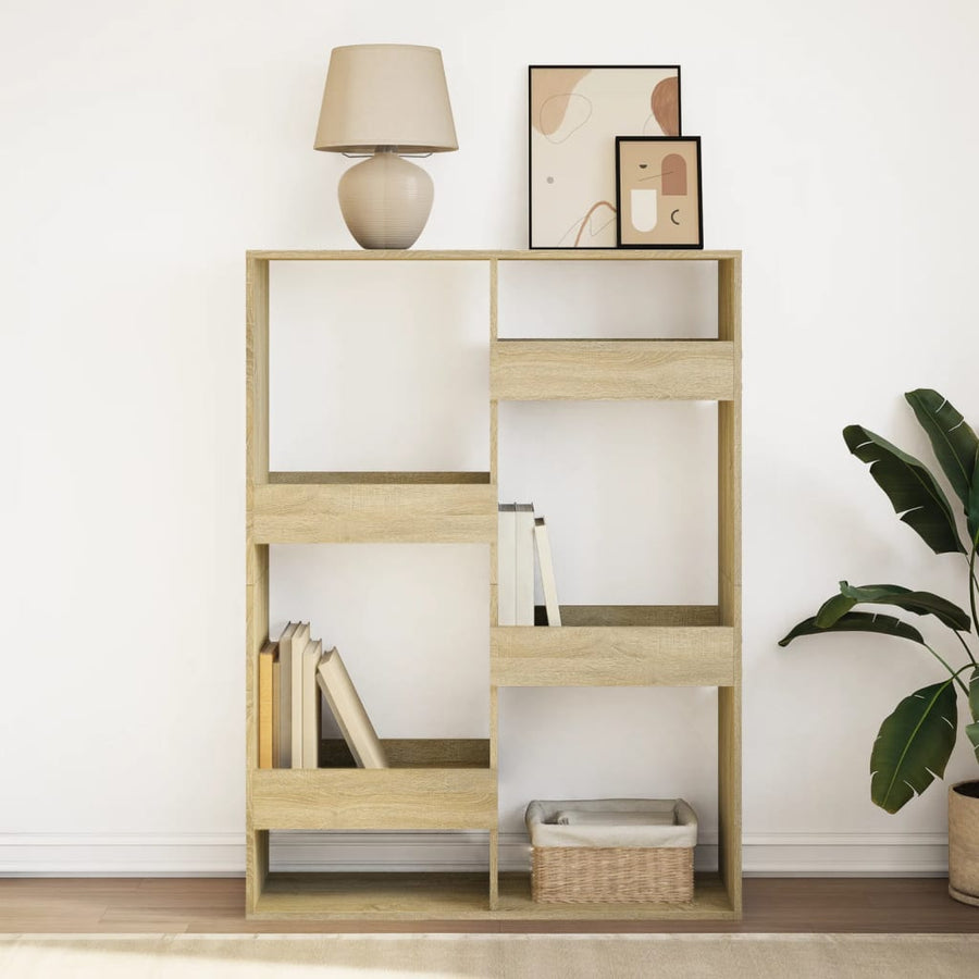 Boekenkast 100x33x135 cm bewerkt hout sonoma eikenkleurig