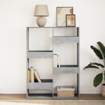 Boekenkast 100x33x135 cm bewerkt hout betongrijs