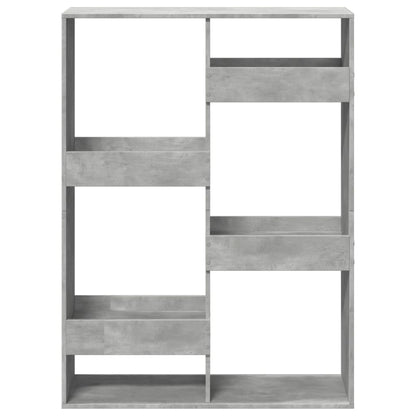 Boekenkast 100x33x135 cm bewerkt hout betongrijs
