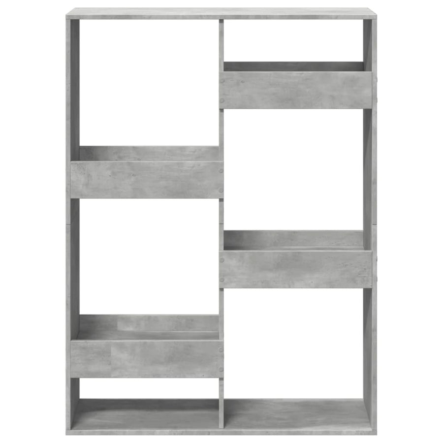 Boekenkast 100x33x135 cm bewerkt hout betongrijs
