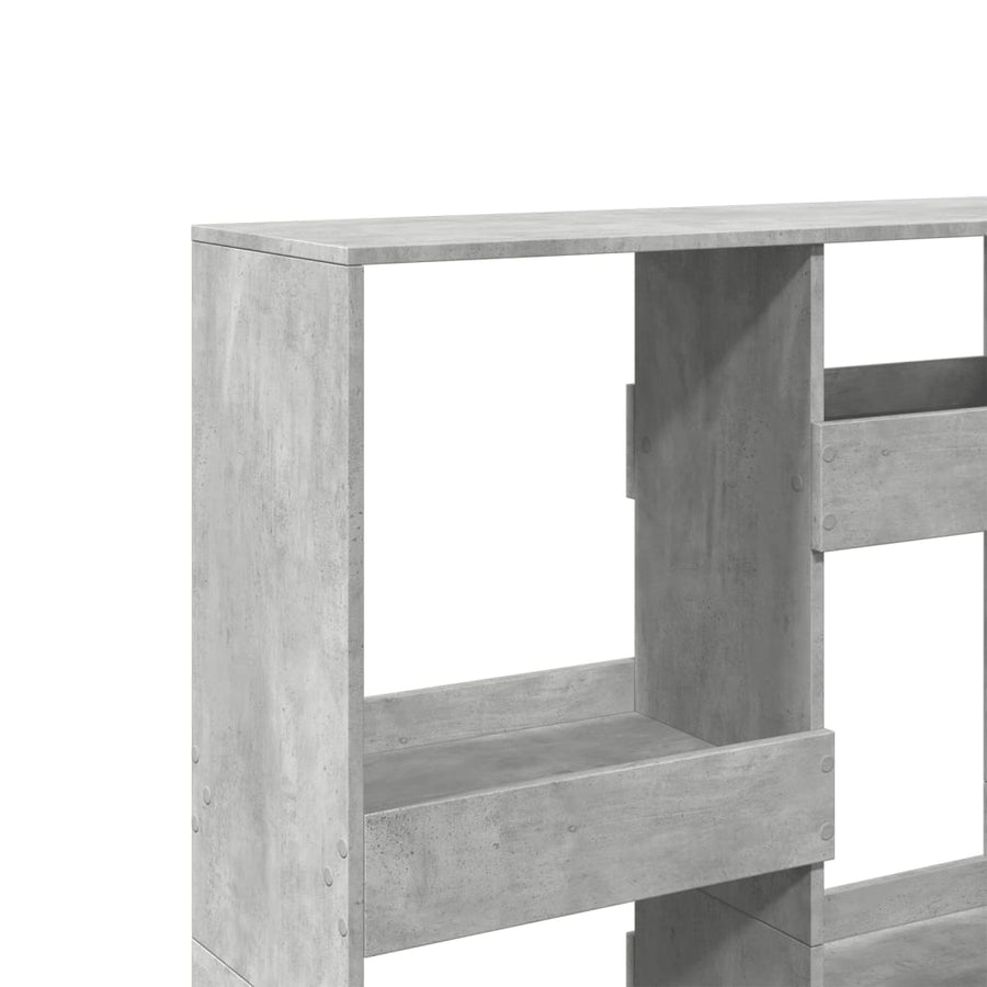 Boekenkast 100x33x135 cm bewerkt hout betongrijs