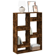 Boekenkast 100x33x135 cm bewerkt hout gerookt eiken
