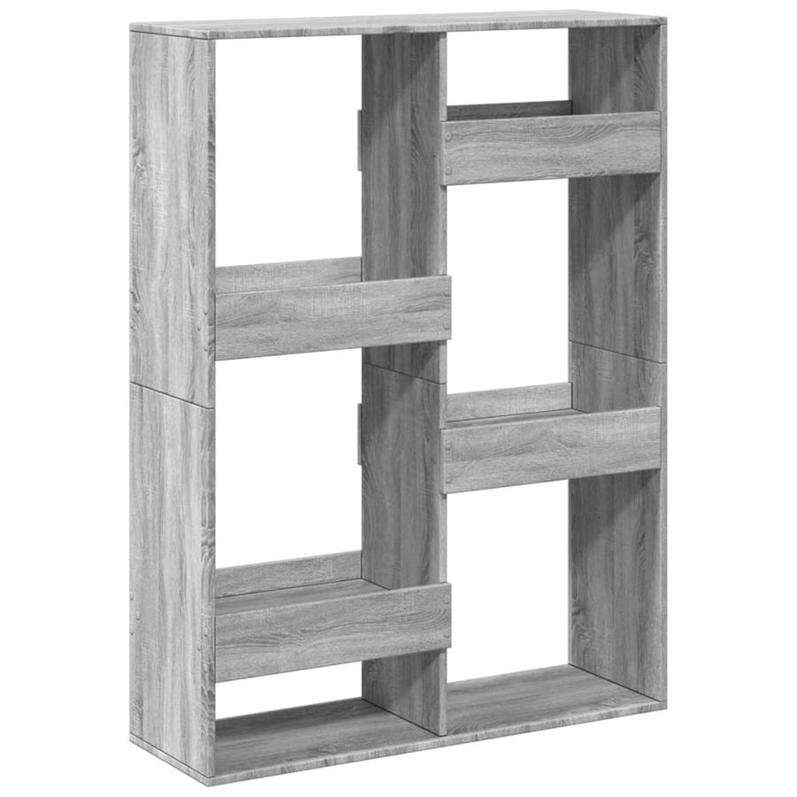 Boekenkast 100x33x135 cm bewerkt hout grijs sonoma eikenkleurig