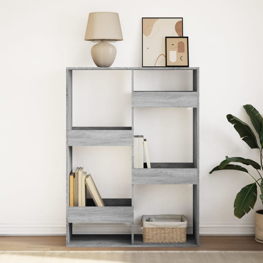 Boekenkast 100x33x135 cm bewerkt hout grijs sonoma eikenkleurig