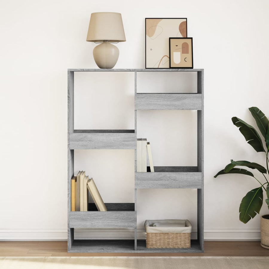 Boekenkast 100x33x135 cm bewerkt hout grijs sonoma eikenkleurig