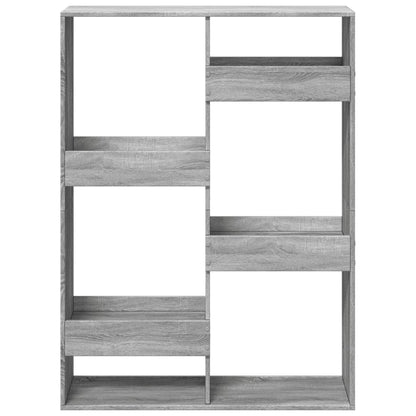Boekenkast 100x33x135 cm bewerkt hout grijs sonoma eikenkleurig