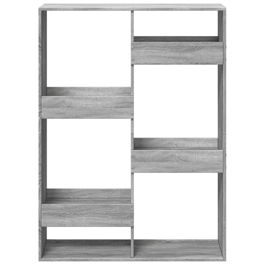 Boekenkast 100x33x135 cm bewerkt hout grijs sonoma eikenkleurig