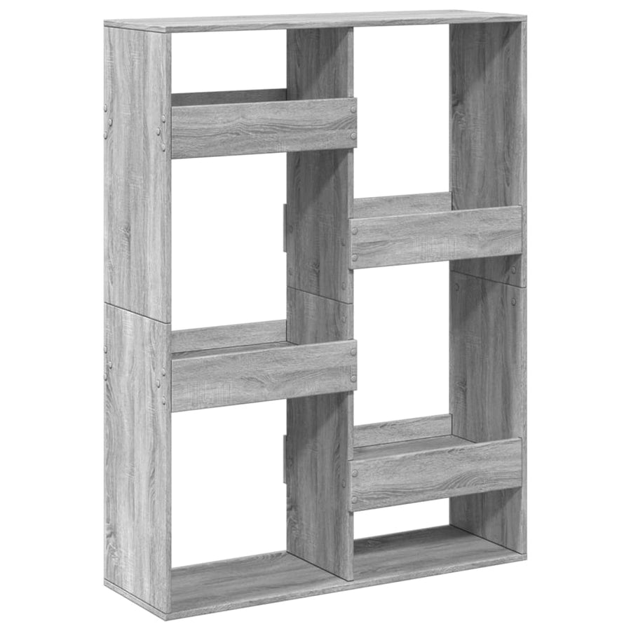 Boekenkast 100x33x135 cm bewerkt hout grijs sonoma eikenkleurig