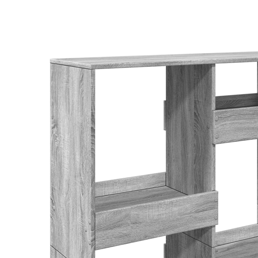 Boekenkast 100x33x135 cm bewerkt hout grijs sonoma eikenkleurig