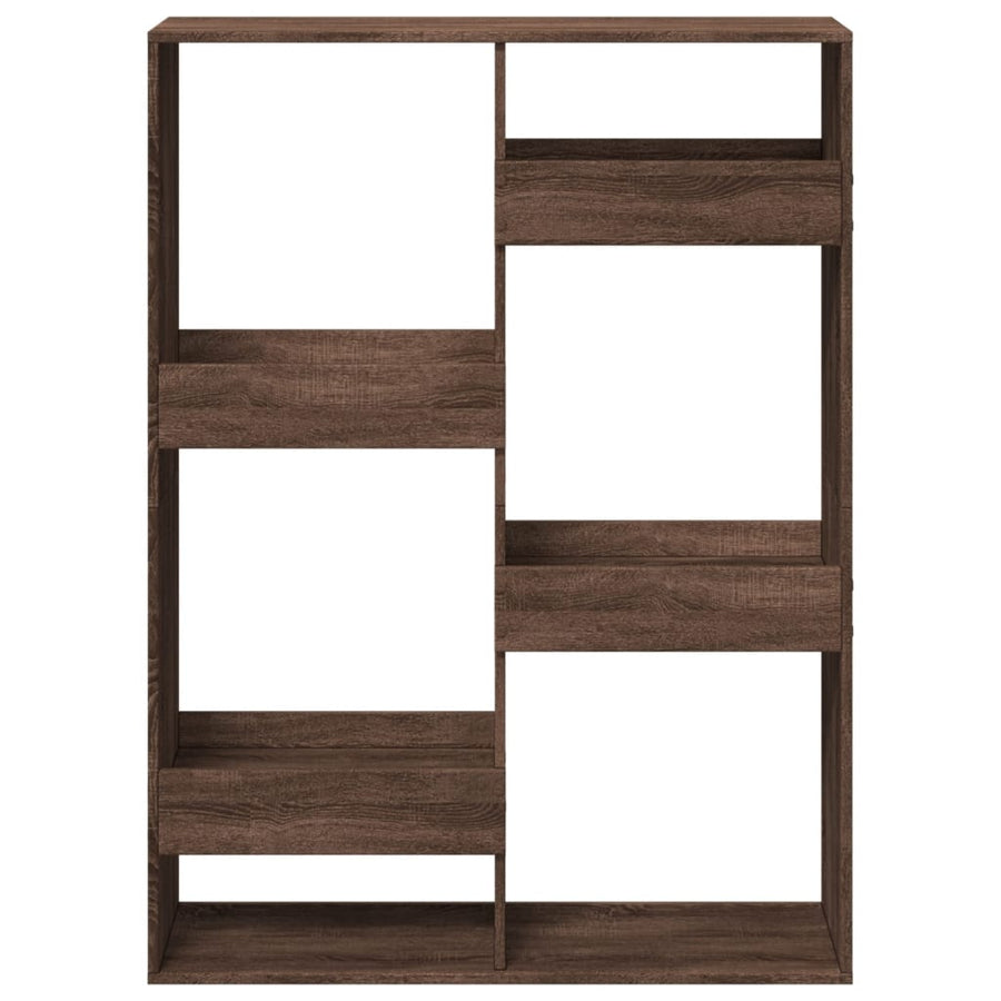 Boekenkast 100x33x135 cm bewerkt hout bruin eikenkleurig