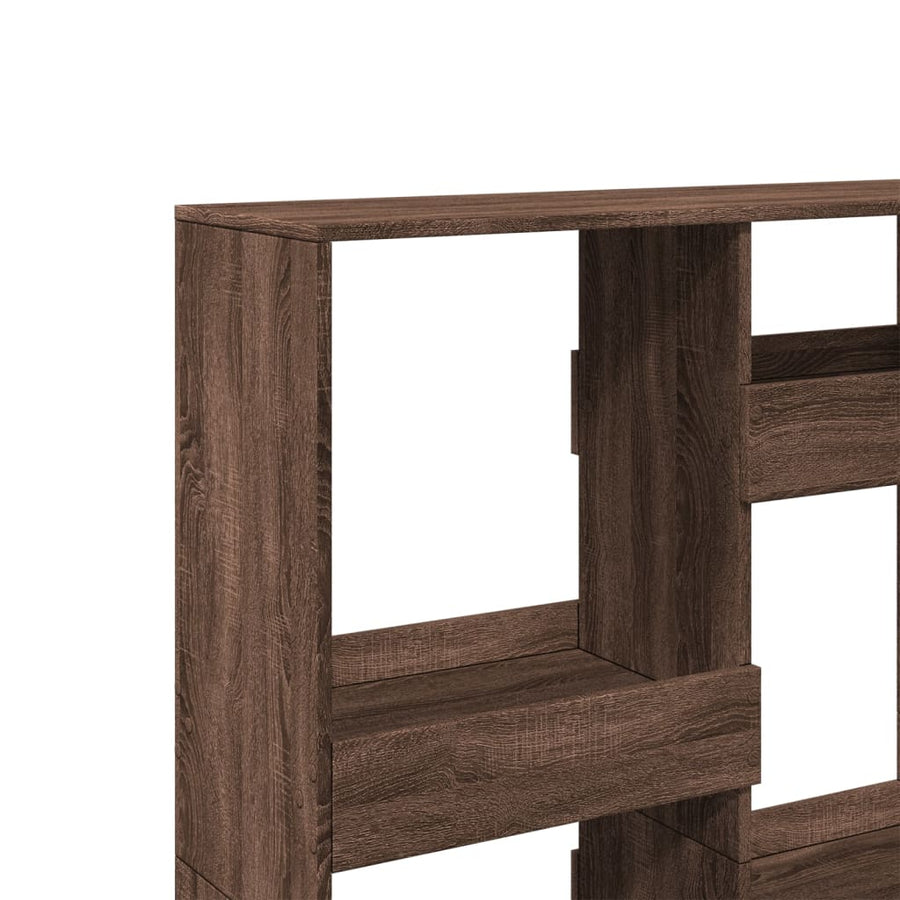 Boekenkast 100x33x135 cm bewerkt hout bruin eikenkleurig