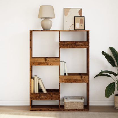 Boekenkast 100x33x135 cm bewerkt hout oud houtkleurig