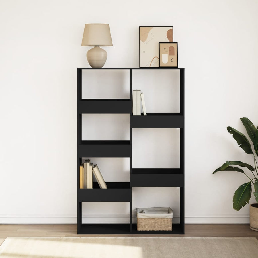 Boekenkast 100x33x155,5 cm bewerkt hout zwart