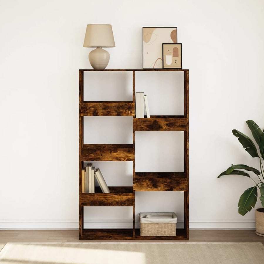 Boekenkast 100x33x155,5 cm bewerkt hout gerookt eikenkleurig