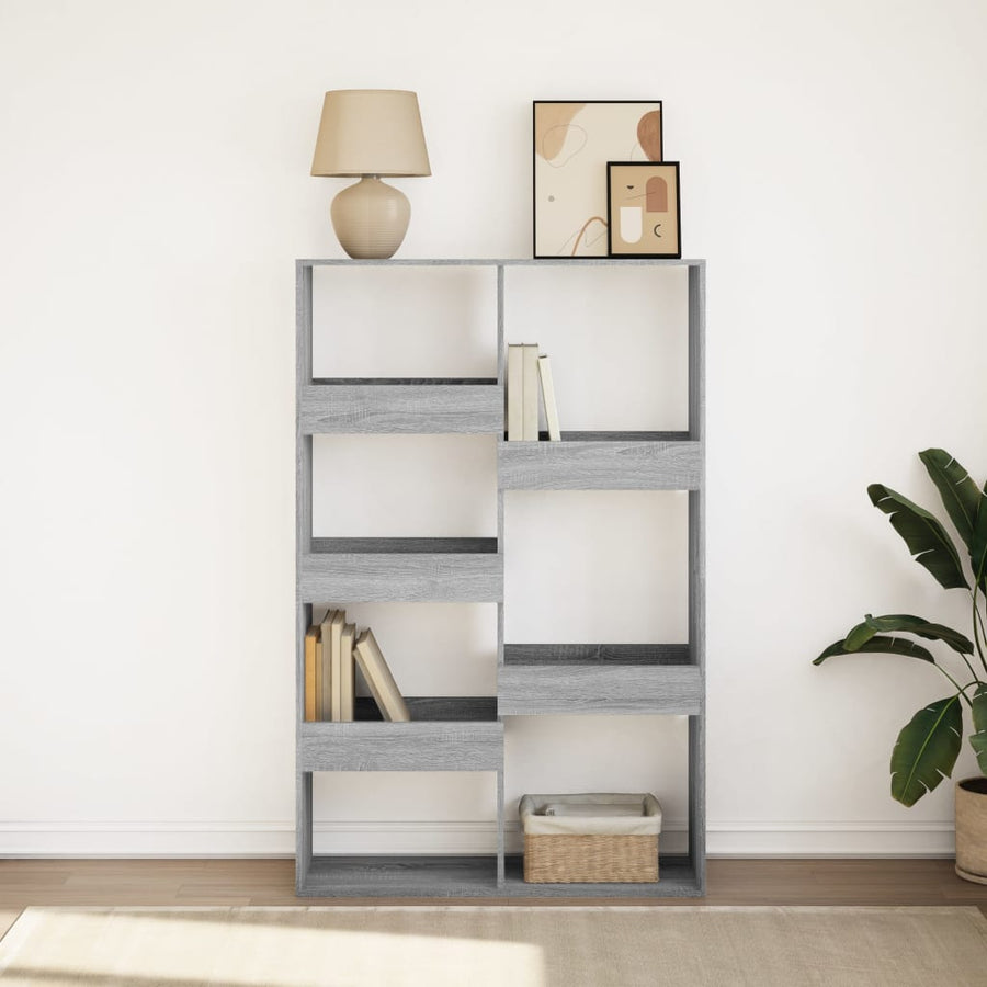 Boekenkast 100x33x155,5 cm bewerkt hout grijs sonoma eiken