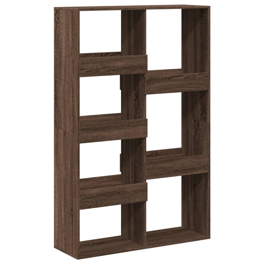 Boekenkast 100x33x155,5 cm bewerkt hout bruin eikenkleurig