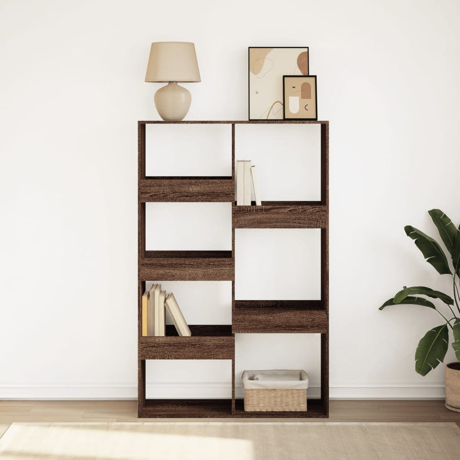 Boekenkast 100x33x155,5 cm bewerkt hout bruin eikenkleurig