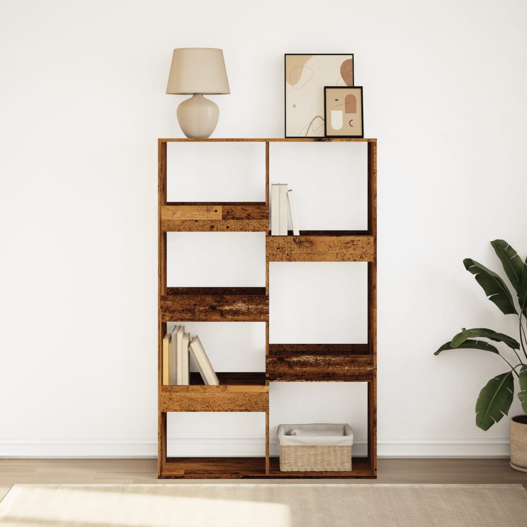 Boekenkast 100x33x155,5 cm bewerkt hout oud houtkleurig