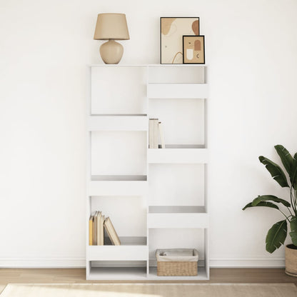 Boekenkast 100x33x175 cm bewerkt hout wit