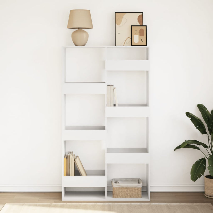 Boekenkast 100x33x175 cm bewerkt hout wit