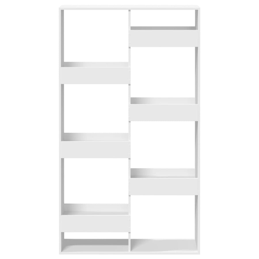 Boekenkast 100x33x175 cm bewerkt hout wit