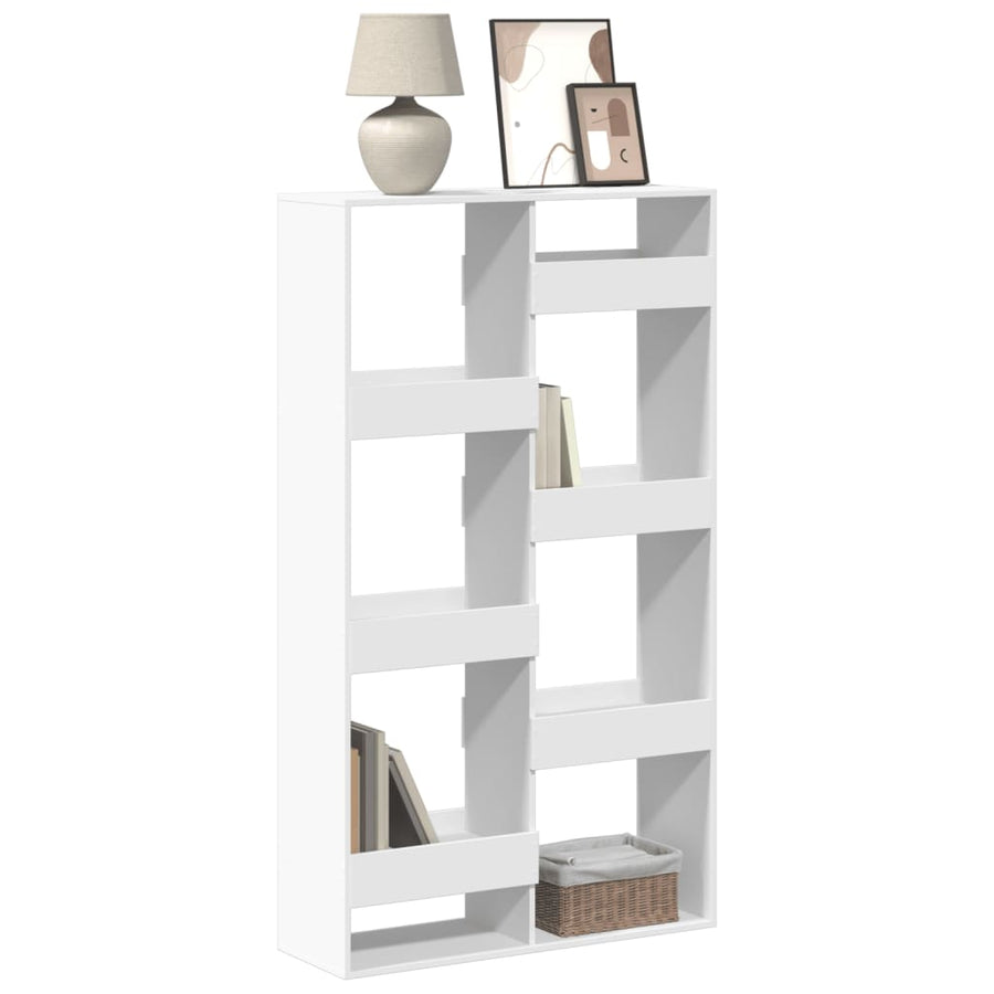 Boekenkast 100x33x175 cm bewerkt hout wit