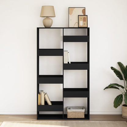 Boekenkast 100x33x175 cm bewerkt hout zwart