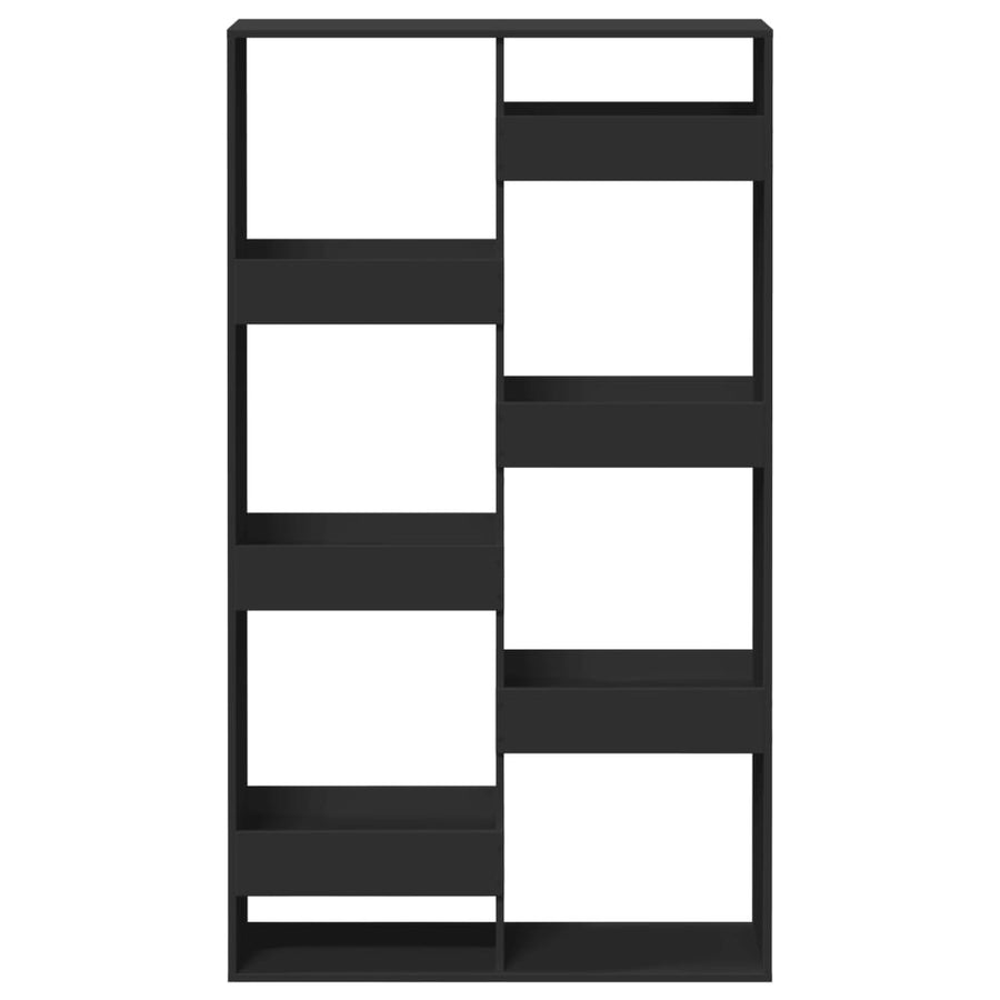 Boekenkast 100x33x175 cm bewerkt hout zwart