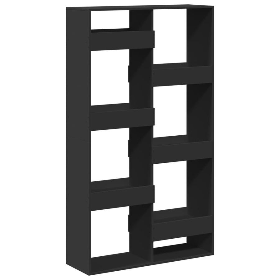 Boekenkast 100x33x175 cm bewerkt hout zwart